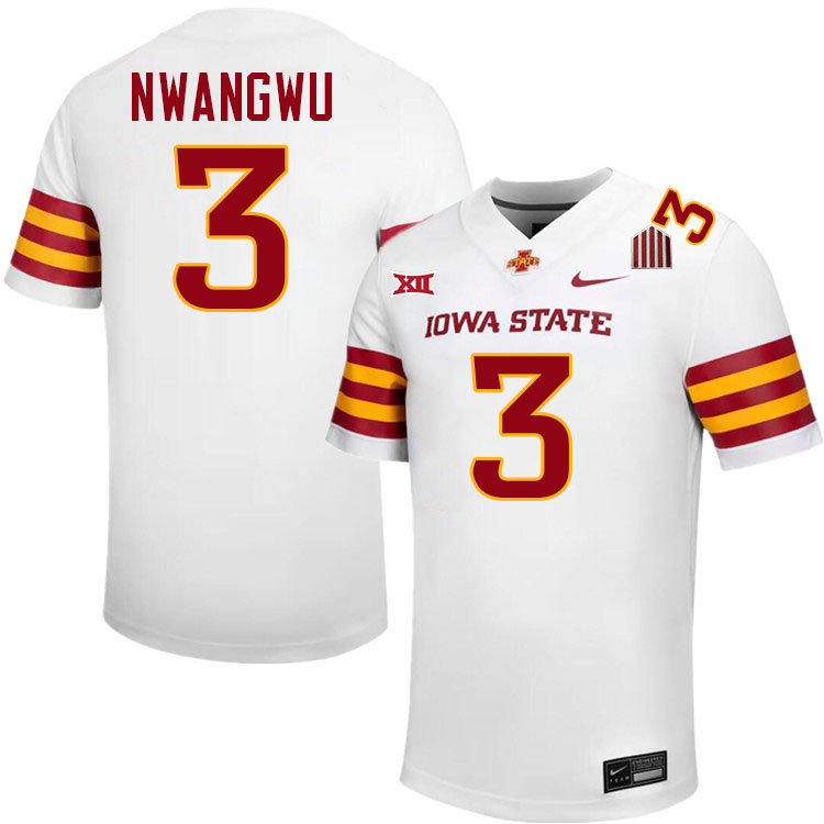 Kene Nwangwu Jersey,Iowa State Cyclones #3 Kene Nwangwu College Jersey Youth-White